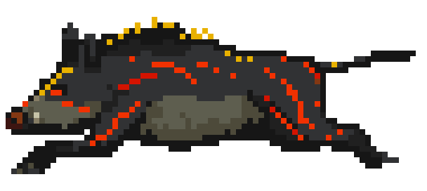 ember coals flame boar
