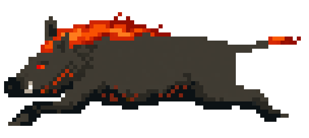 fire mane flame boar